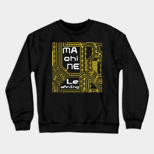 Machine Learning Circuit Board | Yellow White Crewneck Sweatshirt